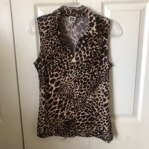 Anne Klein Animal Print Sleeveless Blouse